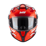 Casque intégral moto Targo S Yamanaka rouge vue de face visière fermée