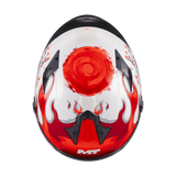 Casque intégral graphique Targo S Yamanaka vue de dessus soleil rouge et ventilations