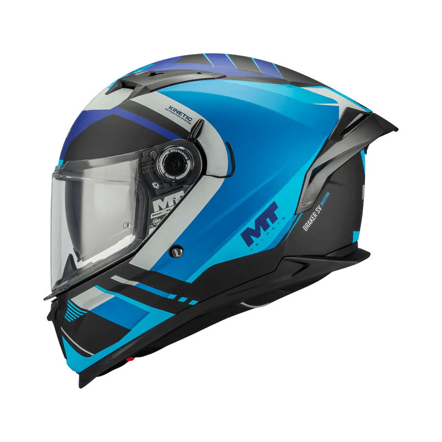 Casque Intégral MT Braker SV Inception Mat Noir/Bleu— ECE 22.06 - LE PRATIQUE DU MOTARD