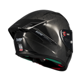 Casque intégral MT KRE+ S Pure noir gloss de dos, spoiler et homologation ECE 22-06