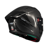 Casque intégral MT KRE+ S Pure noir gloss de dos, spoiler et homologation ECE 22-06