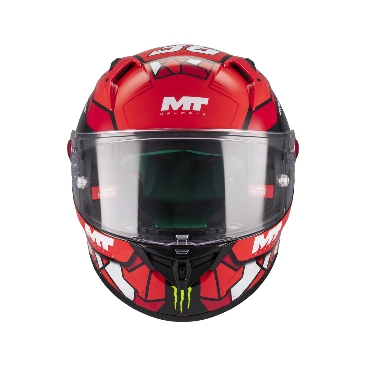Casque intégral MT KRE+ S Piqueras de face, écran clair et ventilations frontales