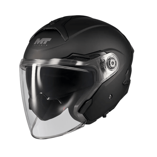 Casque jet avec visière solaire - COSMO Noir mat - LE PRATIQUE DU MOTARD