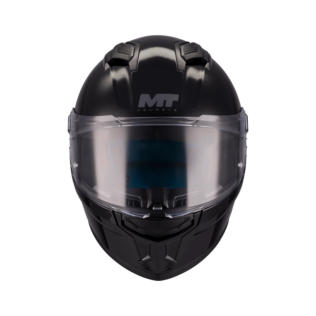 Casque intégral enfant homologué ECE 22-06 MT Stinger 2 Kids noir face avant et ventilations