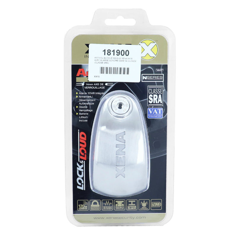 Antivol Bloque Disque Xena Xx15 Avec Alarme Sonore Diam 14Mm Inox (Classe Sra)