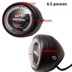 Round LED motorcycle headlight - Yellow or white