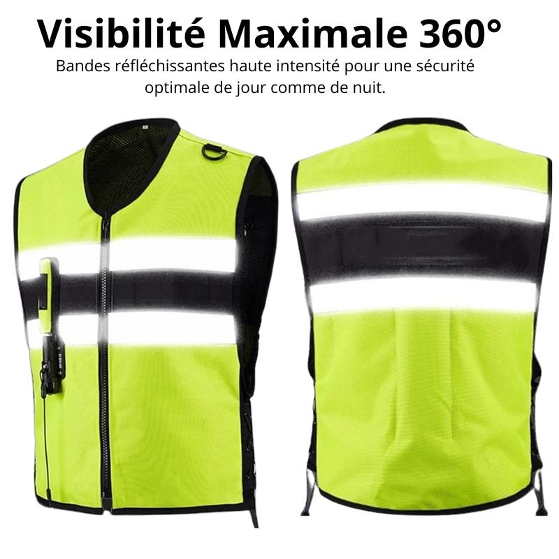 Gilet Airbag Moto | TS4 Jaune - LE PRATIQUE DU MOTARD