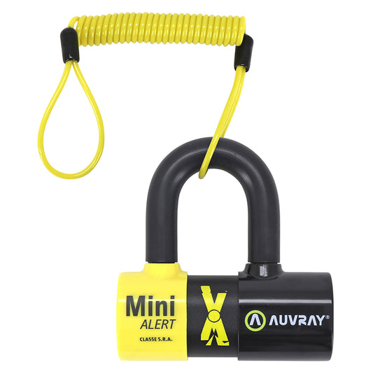 Antivol U / Bloque Disque Auvray Xtrem Mini Alert Avec Alarme Sonore 44 X 66 Mm Diam 16Mm Avec Cordon De Rappel (Classe Sra)