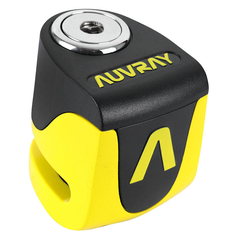 Antivol Bloque Disque Auvray B-Lock-06 Mini Avec Alarme Sonore Diam 5,5Mm Jaune Ideal Vespa/Piaggio Mp3/Vae (3 Cles) (Special