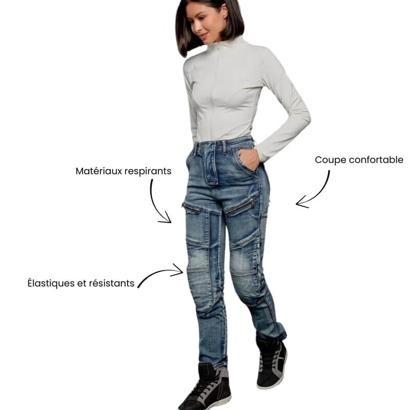 Pantalon Moto Femme Kevlar & Protections CE2 – LOONGBIKE™ 4Rider - LE PRATIQUE DU MOTARD