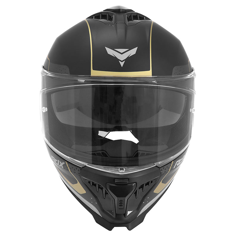 Casque intégral ADX AI500 EVO Noir/Or Mat — vue de face