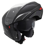 Casque modulable ADX AM600 Noir Mat — mentonnière relevée, pare-soleil intégré abaissé