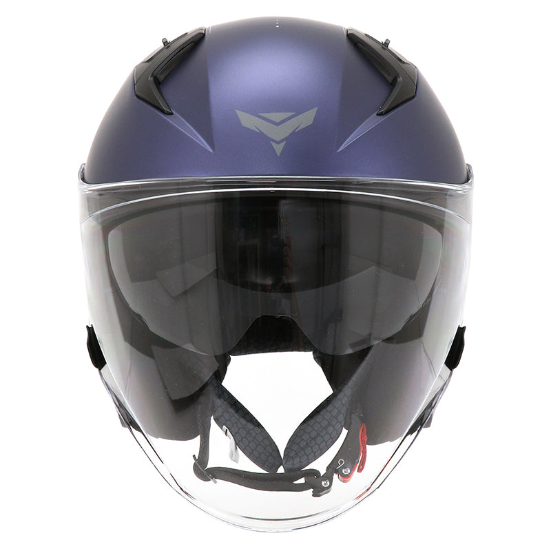 Casque jet ADX AJ300 Bleu Mat — vue de face