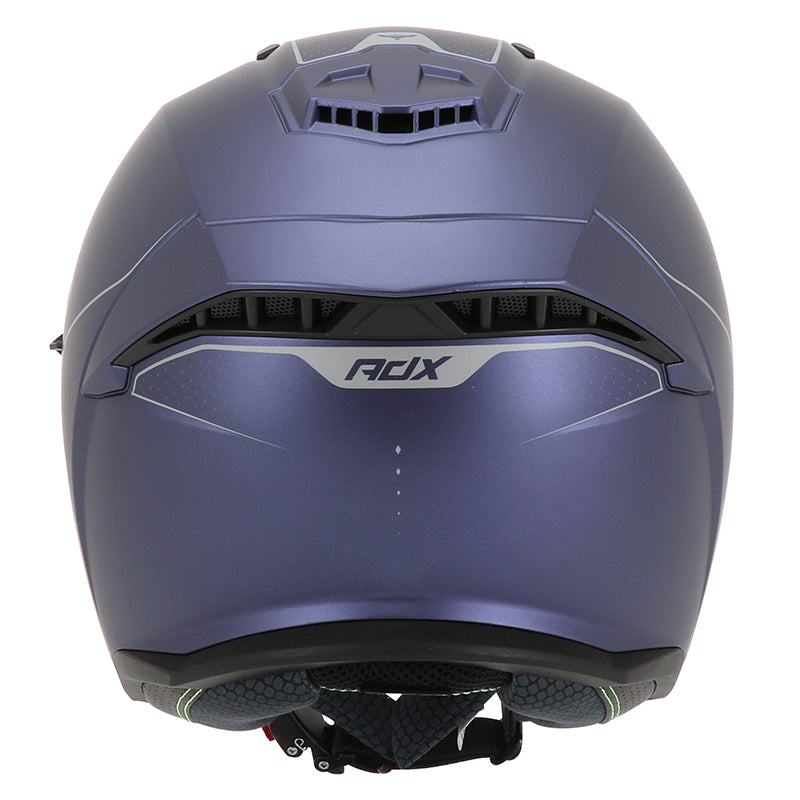 Casque jet ADX AJ300 Bleu Mat — vue arrière