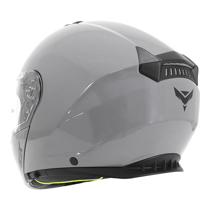 Casque modulable ADX AM600 Gris Brillant — vue trois-quarts arrière