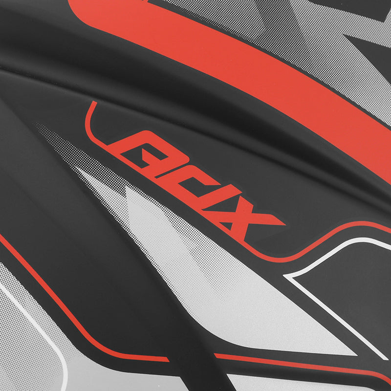 Casque intégral ADX AI400 EVO Noir/Rouge Mat — détail du décor rouge et gris