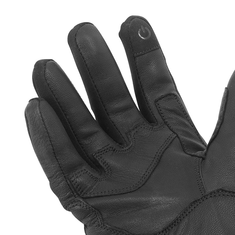 Gants moto hiver Detroit Noir/Rouge — doigts côté paume, pictogramme tactile sur l’index
