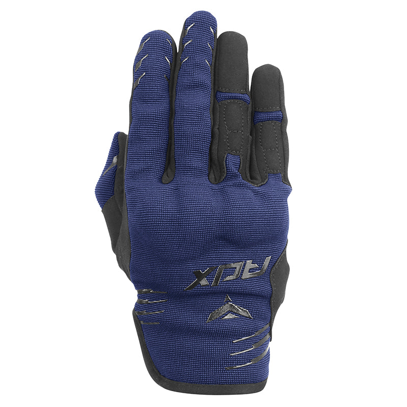 Gants moto mi-saison Street EVO Noir/Bleu — dos de la main de face