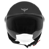 Casque jet ADX AJ020 Noir Mat — vue de face