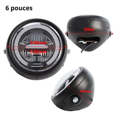 Round LED motorcycle headlight - Yellow or white