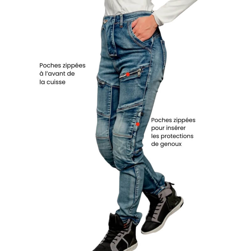 Pantalon Moto Femme Kevlar & Protections CE2 – LOONGBIKE™ 4Rider - LE PRATIQUE DU MOTARD