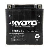 Batterie Moto Kyoto YTX16-BS — AGM 12V Sans Entretien