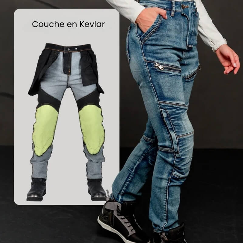 Pantalon Moto Femme Kevlar & Protections CE2 – LOONGBIKE™ 4Rider - LE PRATIQUE DU MOTARD