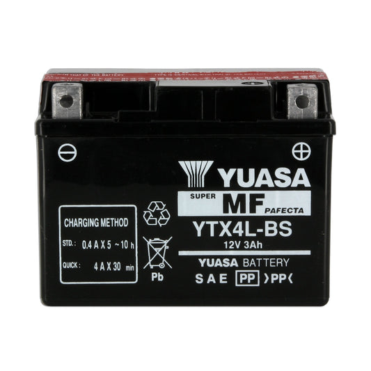 Batterie Moto Yuasa YTX4L-BS — AGM 12V Sans Entretien