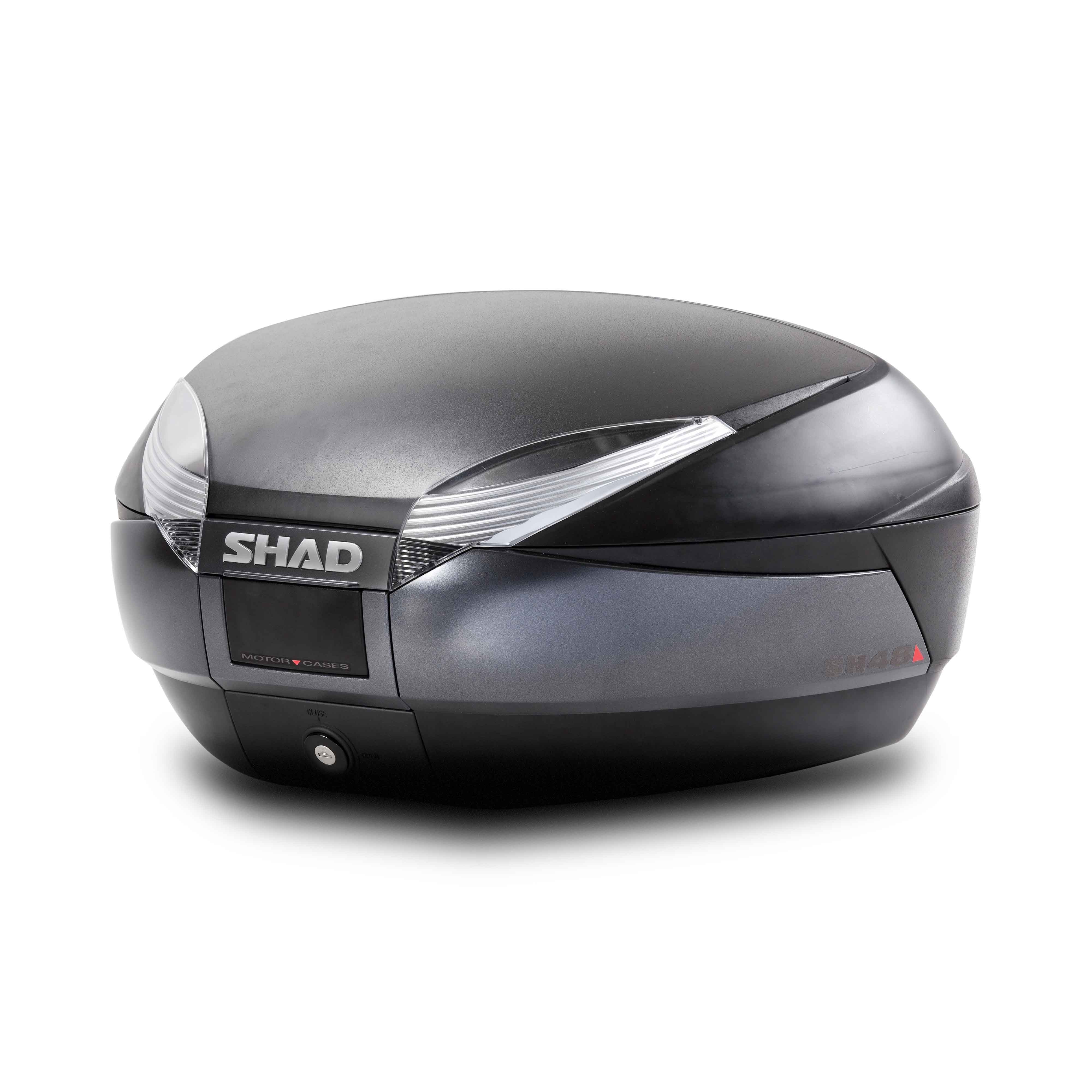 Top Case SHAD SH48 Gris Foncé — Top Case Moto 48L Premium - LE PRATIQUE DU MOTARD