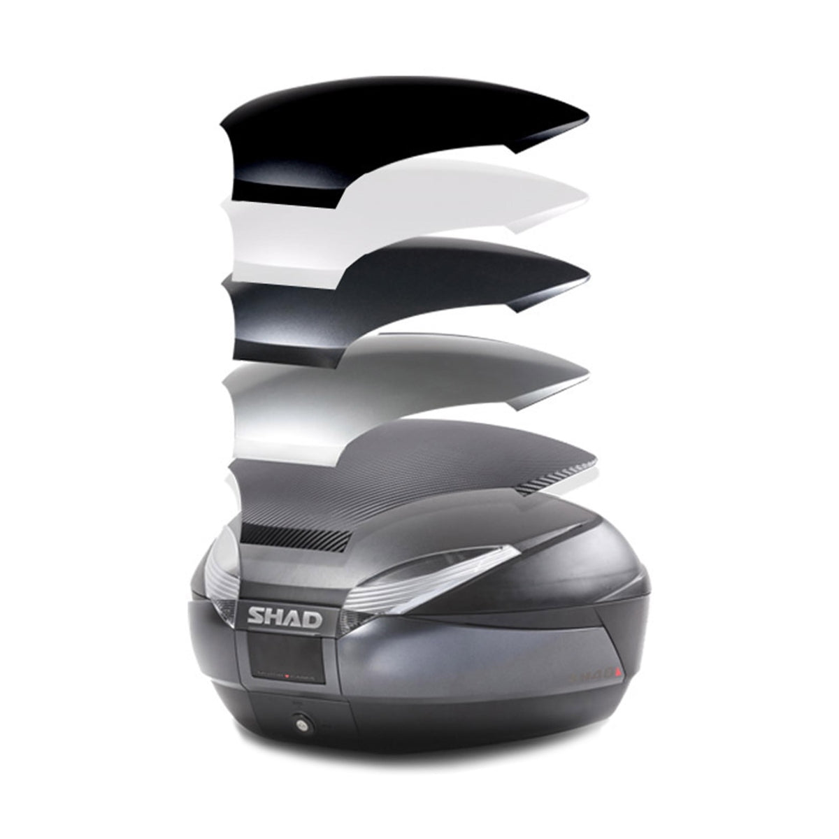 Top Case SHAD SH48 Gris Foncé — Top Case Moto 48L Premium - LE PRATIQUE DU MOTARD