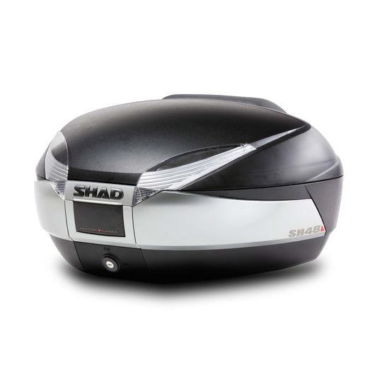 Top Case SHAD SH48 New Titanium — Top Case Moto 48L Finition Titanium - LE PRATIQUE DU MOTARD
