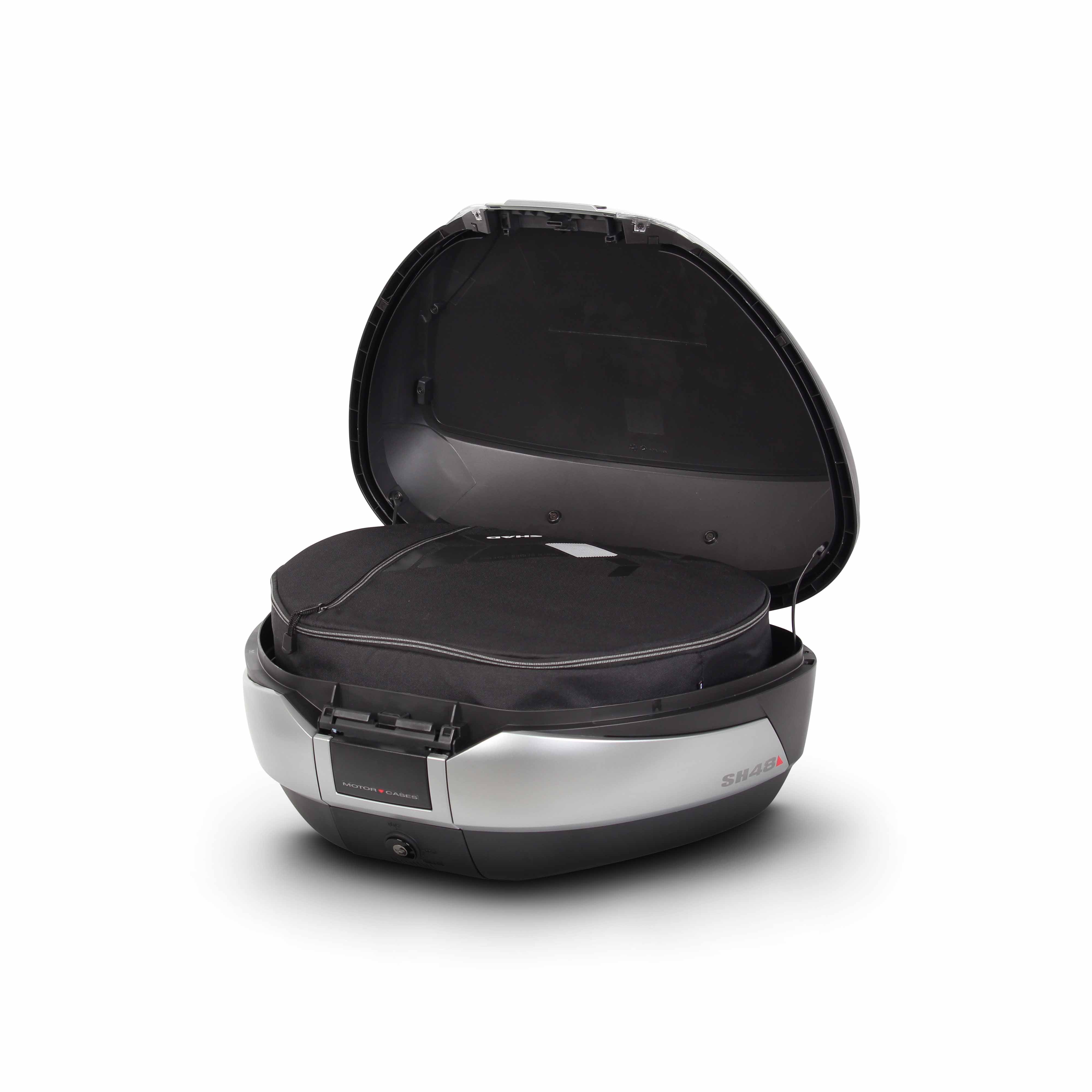Top Case SHAD SH48 New Titanium — Top Case Moto 48L Finition Titanium - LE PRATIQUE DU MOTARD