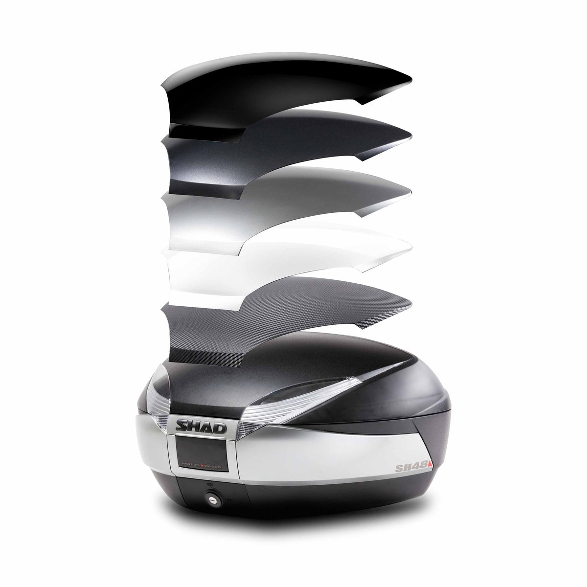 Top Case SHAD SH48 New Titanium — Top Case Moto 48L Finition Titanium - LE PRATIQUE DU MOTARD