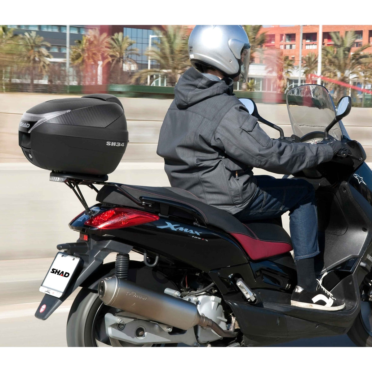 Top Case SHAD SH34 Carbon — Top Case Moto 34L Look Carbone - LE PRATIQUE DU MOTARD