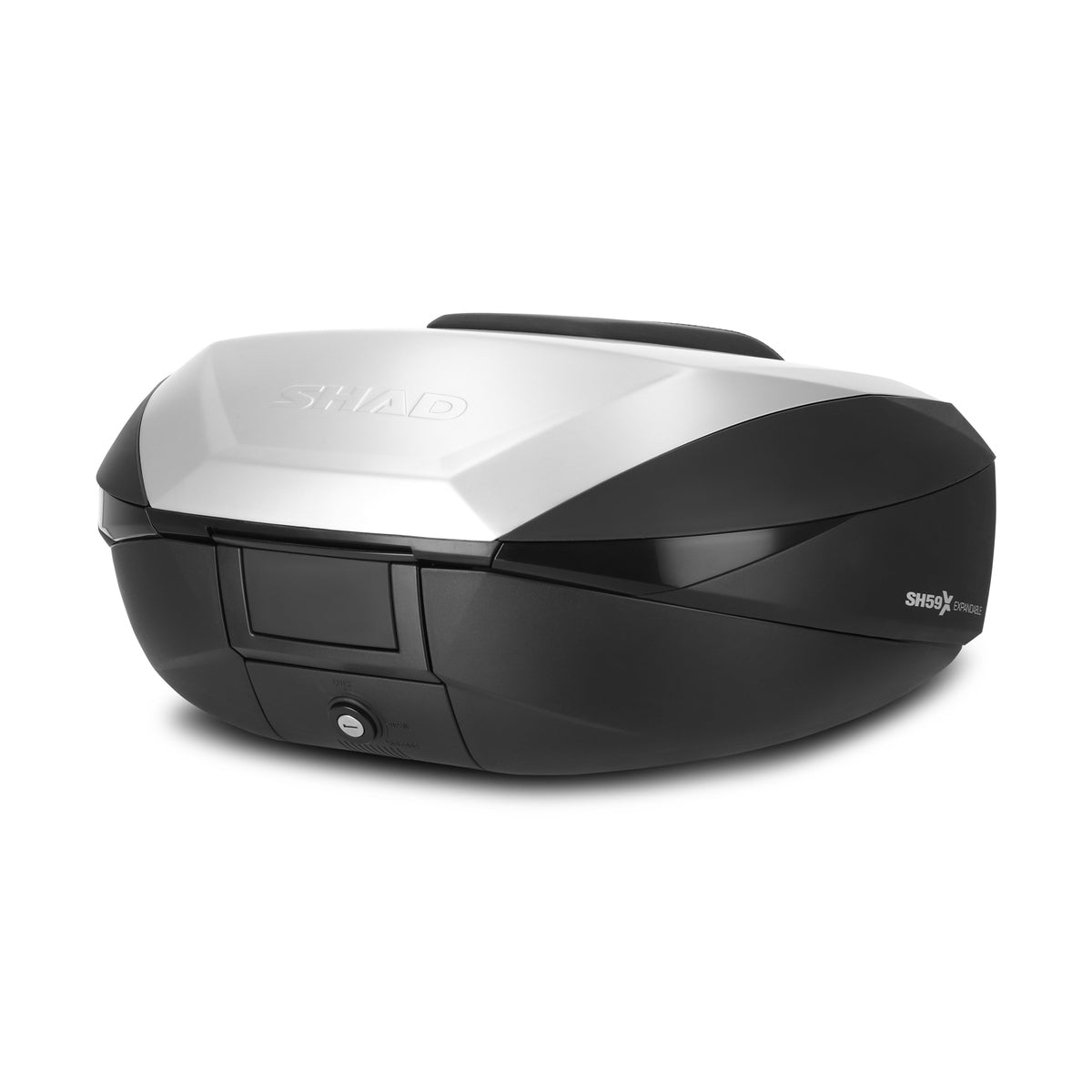 Top Case SHAD SH59X Aluminium — Top Case Extensible 59 - 68L Alu - LE PRATIQUE DU MOTARD