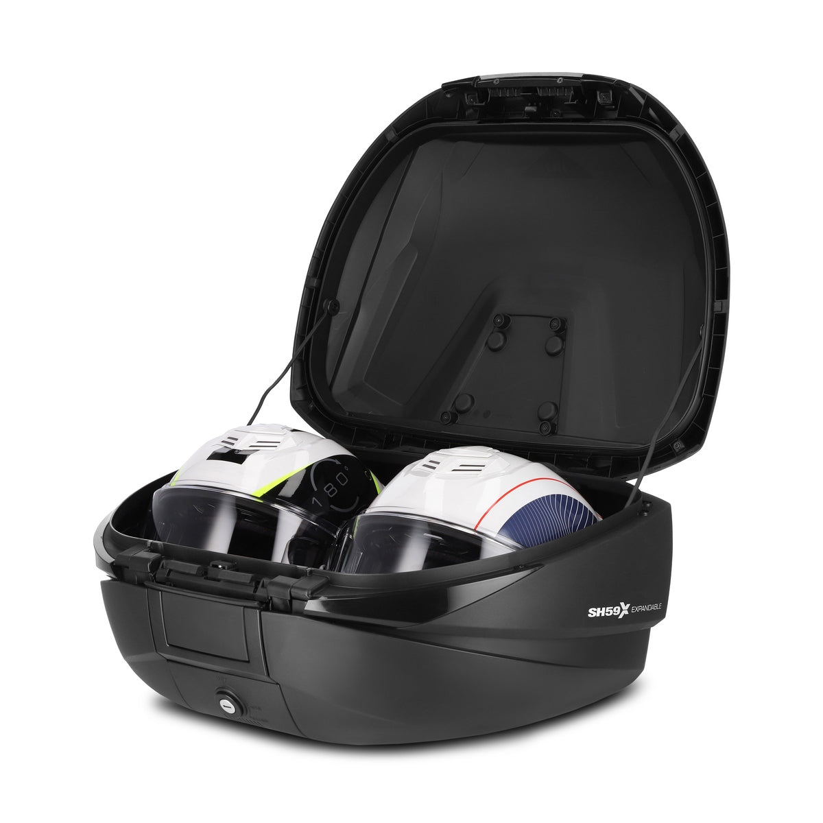 Top Case SHAD SH59X Aluminium — Top Case Extensible 59 - 68L Alu - LE PRATIQUE DU MOTARD