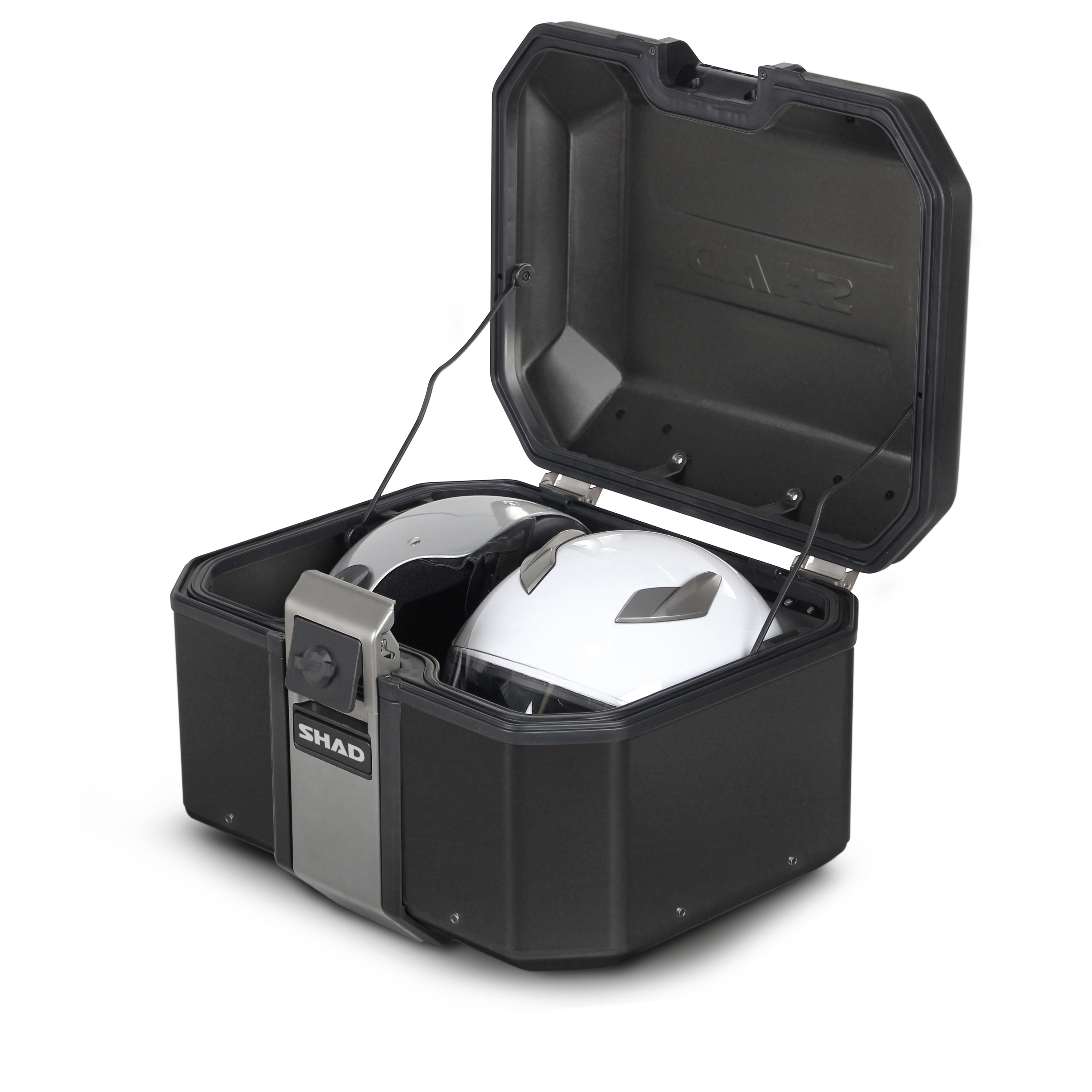 Top Case SHAD TR48 Terra Black Edition — Top Case Adventure Alu 48L Noir Mat - LE PRATIQUE DU MOTARD