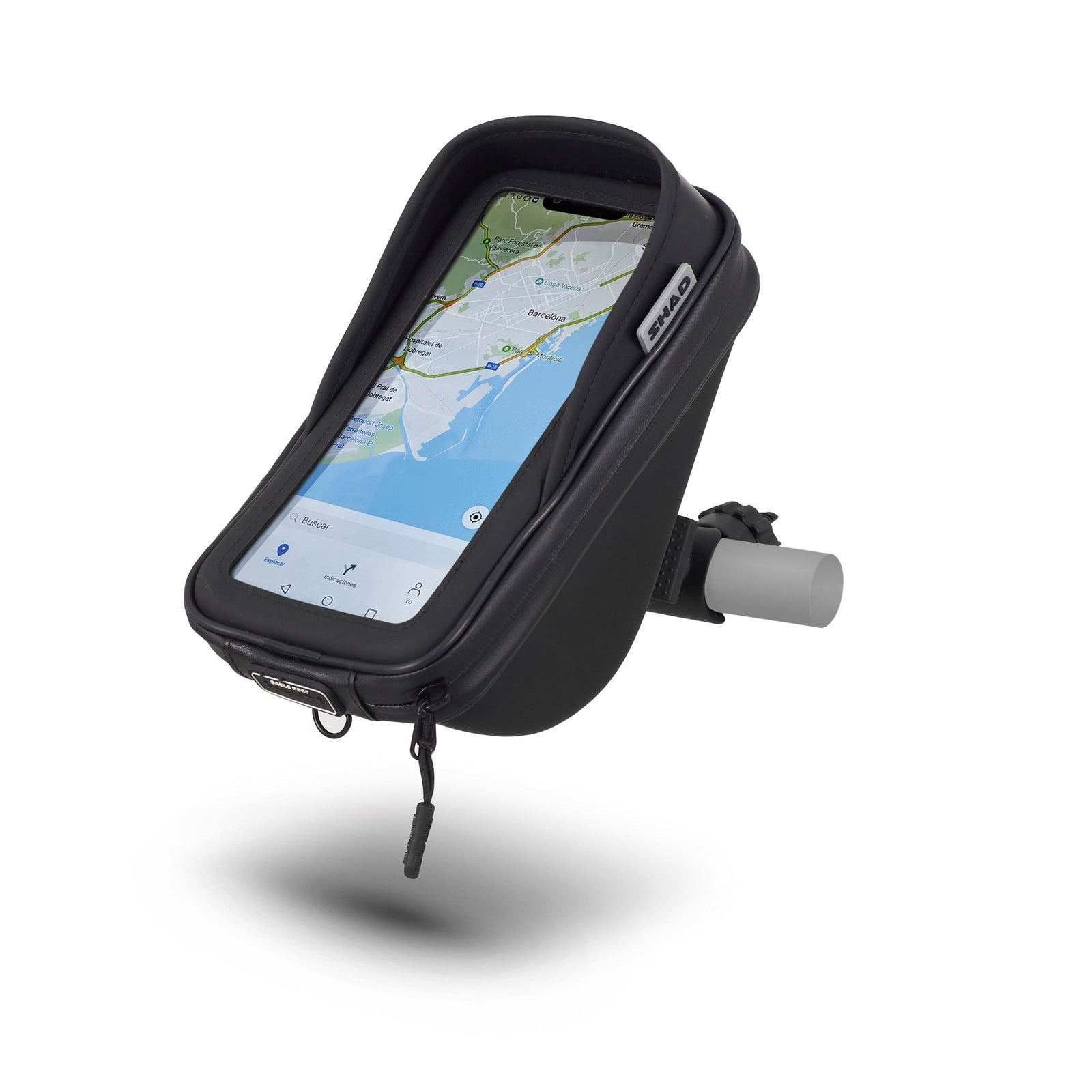 SUPPORT SMARTPHONE SG76 AVEC POCHE, 180 x 90 mm - GUIDON - SHAD | Le Pratique du Motard