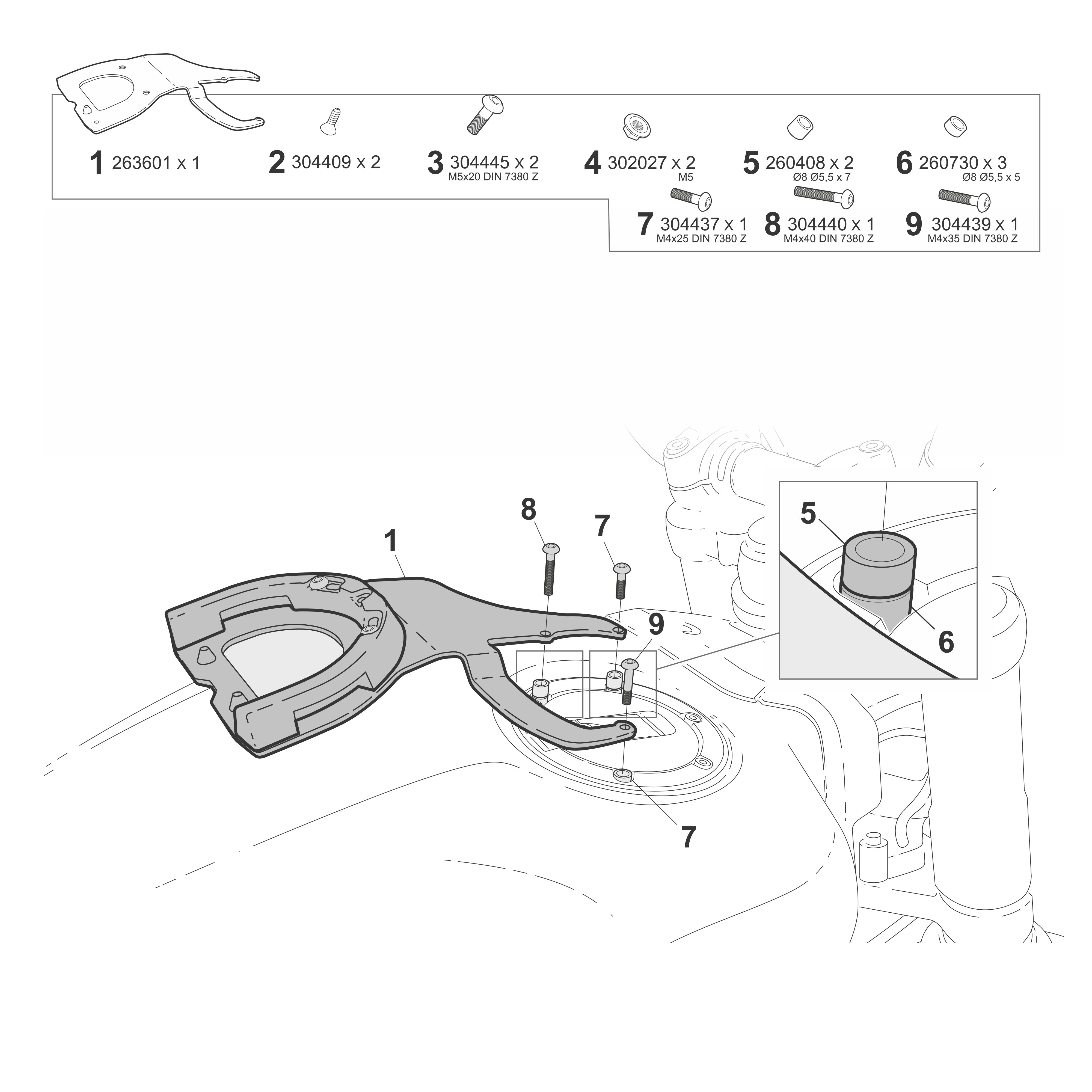 Fixation de Sacoche de Réservoir Click System Royal Enfield Guerrilla - LE PRATIQUE DU MOTARD