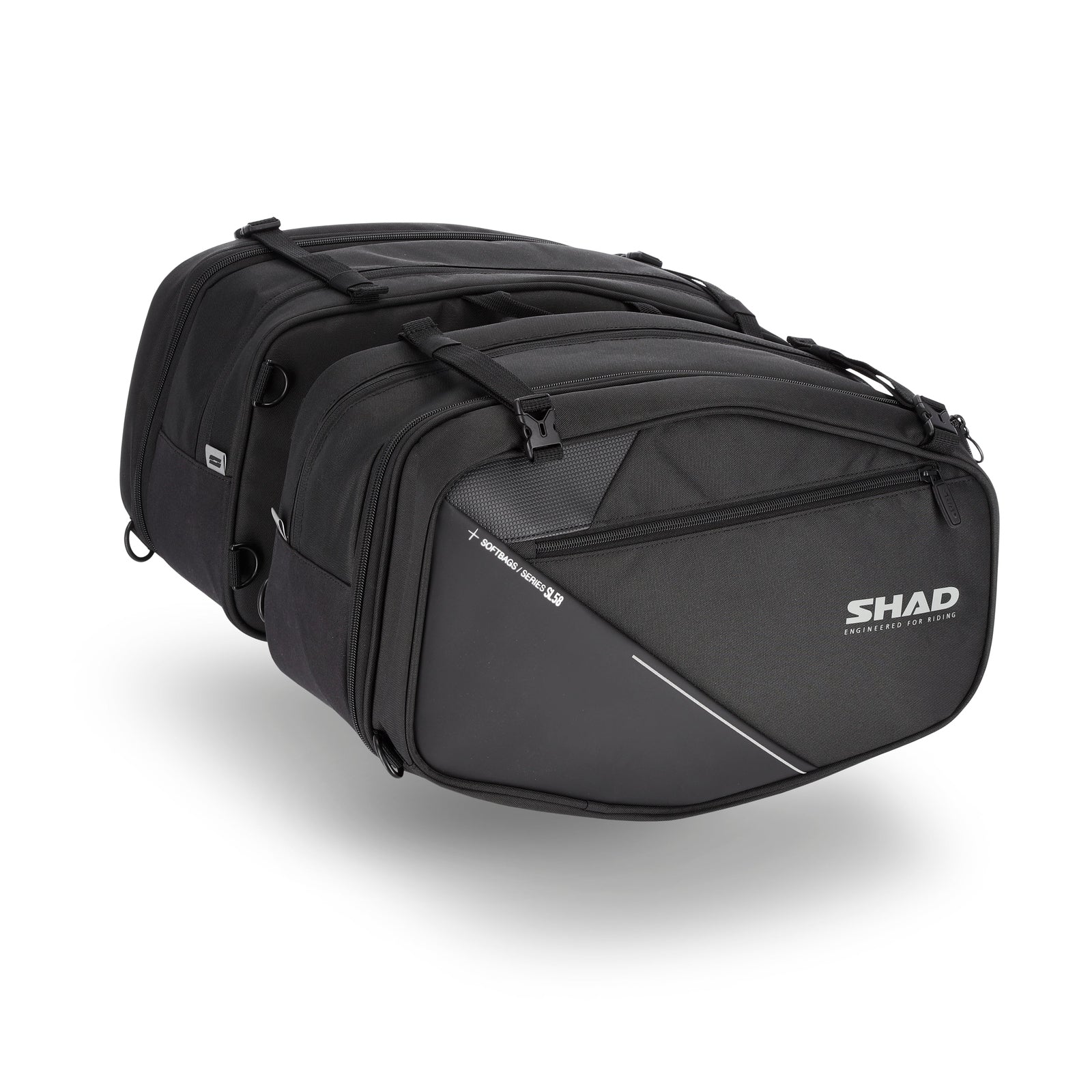 Sacoches Latérales SHAD SL58 — Paire Sacoches Souples Moto 2×16L - LE PRATIQUE DU MOTARD