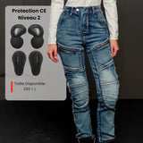 Pantalon Moto Femme Kevlar & Protections CE2 – LOONGBIKE™ 4Rider - LE PRATIQUE DU MOTARD Pantalon Moto Femme Kevlar & Protections CE2 – LOONGBIKE™ 4Rider - LE PRATIQUE DU MOTARD