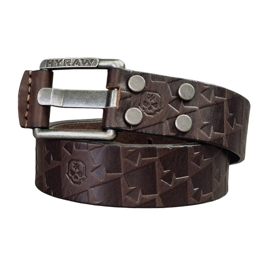 Ceinture cuir marron Brotherhood™ | Guitar Pick Holder™ - LE PRATIQUE DU MOTARD