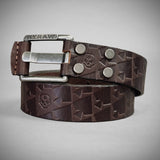 Ceinture cuir marron Brotherhood™ | Guitar Pick Holder™ - LE PRATIQUE DU MOTARD