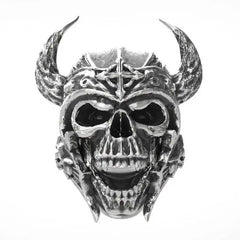 Bague motard en acier - DĂ©mon tĂȘte de mort - Le Pratique du Motard