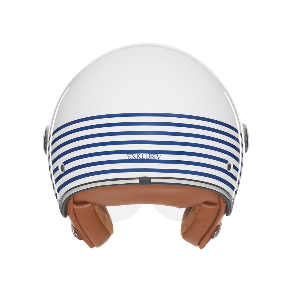 Casque Jet Smart II Marina Blanc/Bleu — EXKLUSIV - LE PRATIQUE DU MOTARD