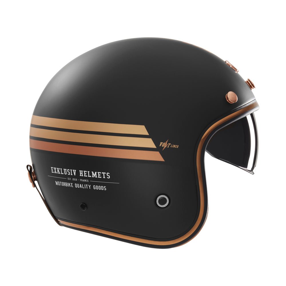 Casque Jet Volt Liner Noir Mat/Or — EXKLUSIV - LE PRATIQUE DU MOTARD