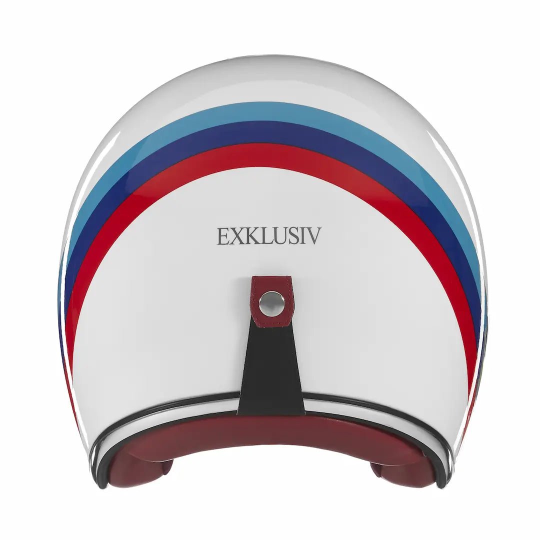 Casque Jet Volt Nation Blanc/Rouge/Bleu Clair — EXKLUSIV - LE PRATIQUE DU MOTARD