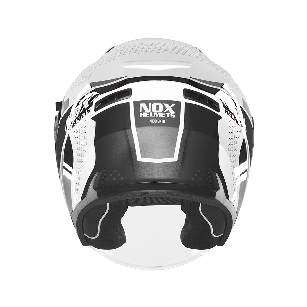 Casque Moto Jet N130 Ekto Blanc Noir | NOX - LE PRATIQUE DU MOTARD