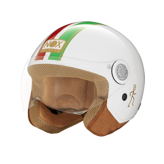 Casque Moto Jet N210 EVO Blanc Italie | NOX - LE PRATIQUE DU MOTARD