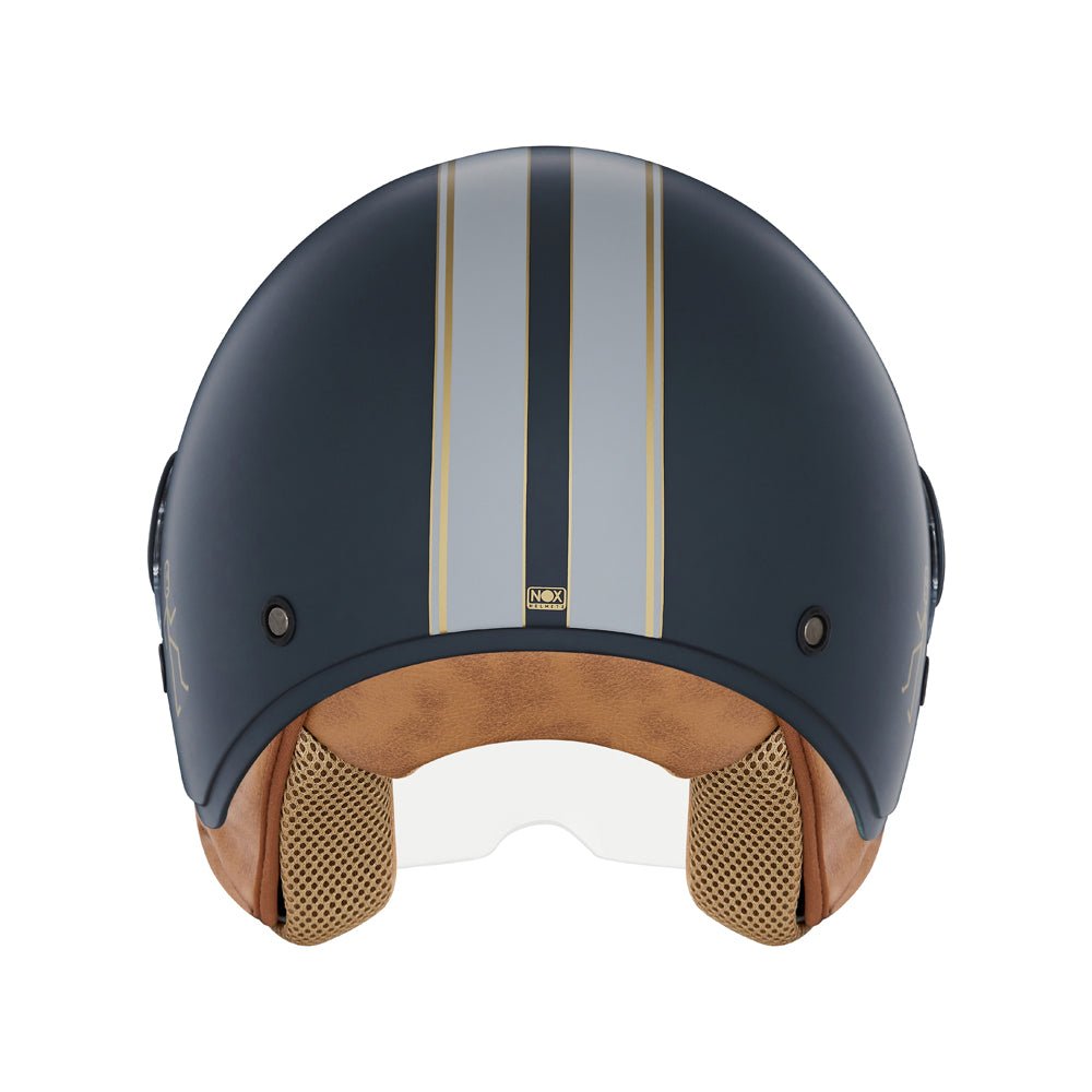 Casque Moto Jet N210 EVO Bleu Mat Gris Nardo | NOX - LE PRATIQUE DU MOTARD